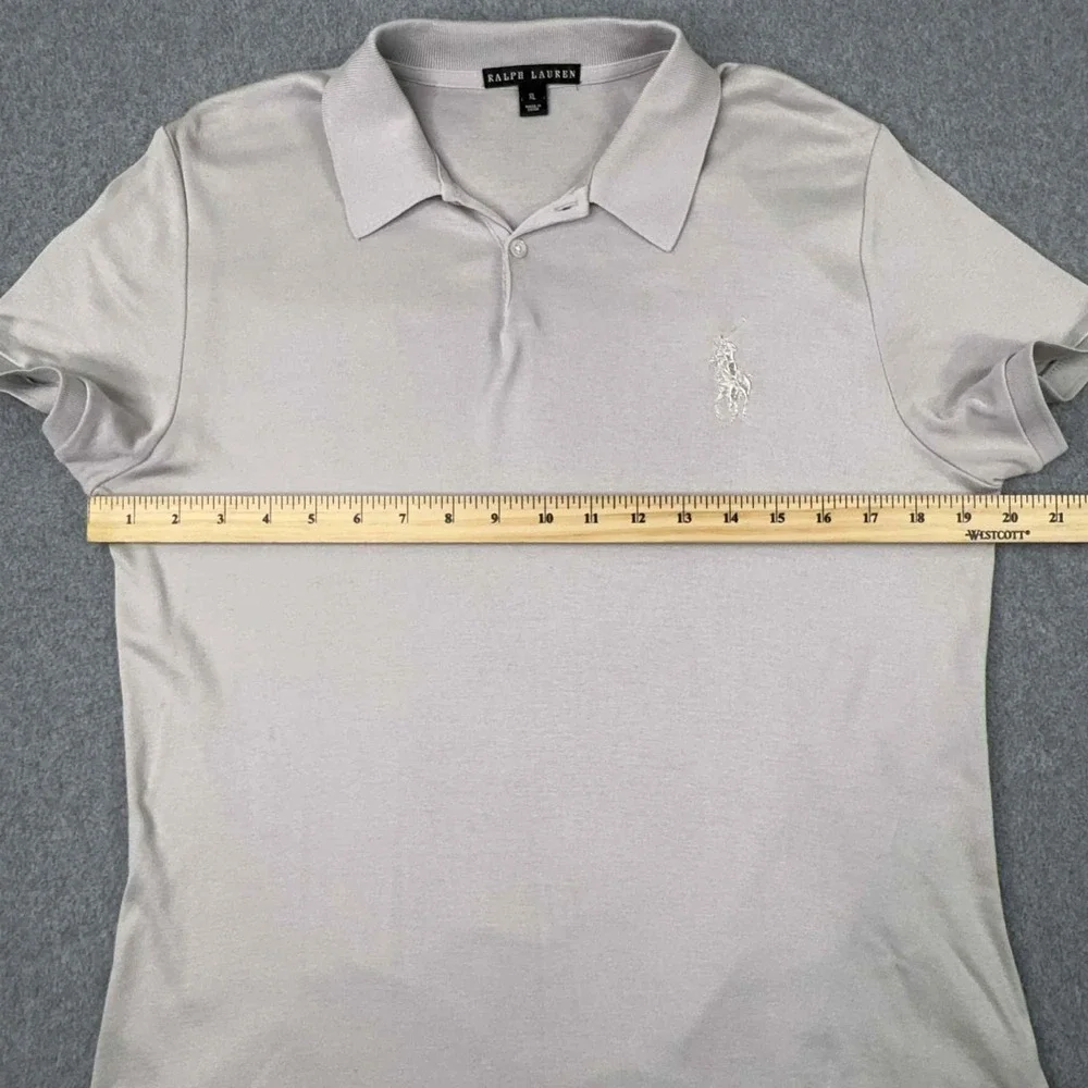 Ralph Lauren Black Label Polo Shirt Womens XL Gray Short Sleeve Big Pony Luxury‎